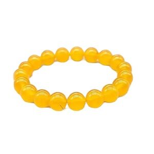 Yellow Agate Beaded Stretch Bracelet